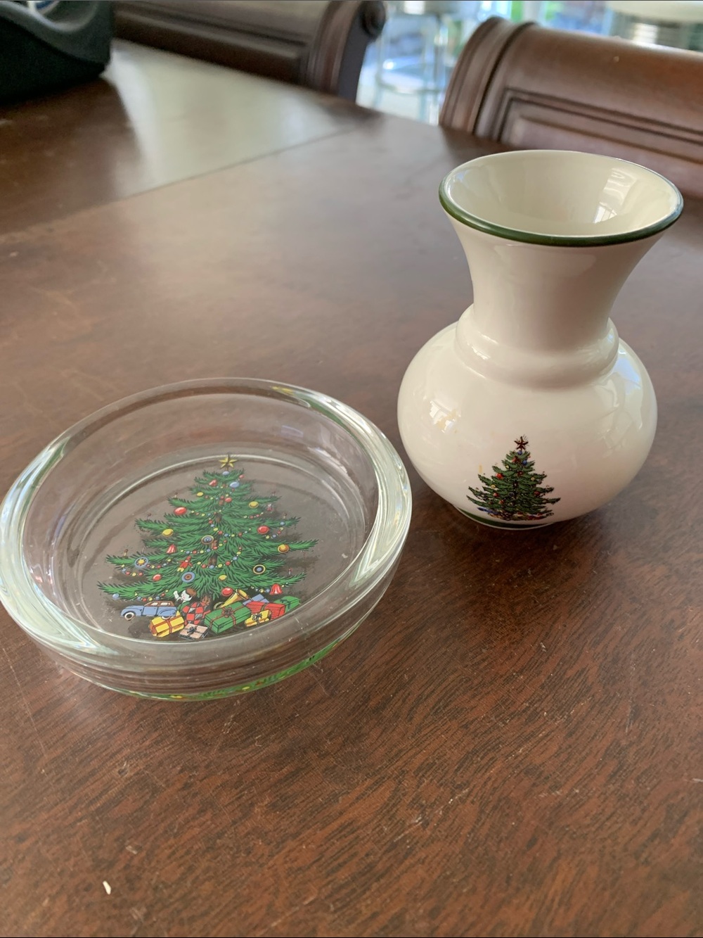 Cuthbertson Christmas Tree Ashtray and bud vase